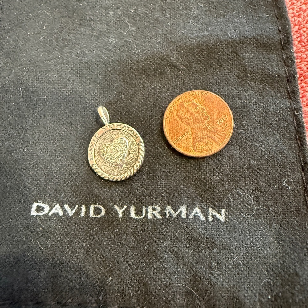 David Yurman Silver Pave Heart Pendant- RARE!! - Picture 4 of 6